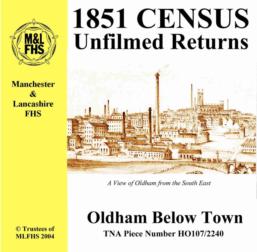 1851 Census Returns for Oldham Below Town