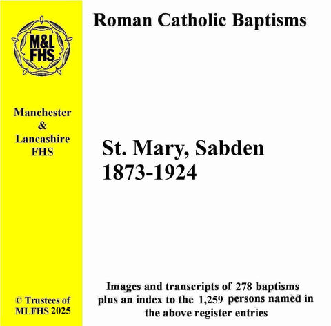 Sabden, St. Mary, Baptisms 1873-1924 (Download)