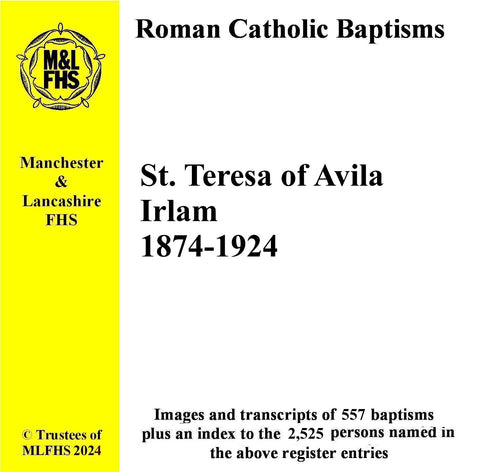 Irlam, St. Teresa of Avila (RC) Church Baptisms 1874-1924