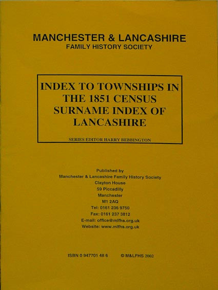 Index to Townships - 1851 Census Surname Indexes