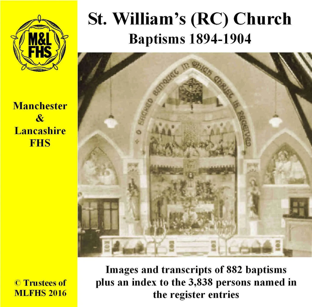 Manchester, St. William's (RC) Church, Baptisms 1894-1904 (Download)