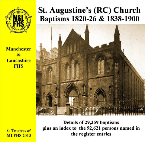 Manchester, St. Augustine’s (RC), Church Baptisms 1820-26 & 1838-1900 (Download)