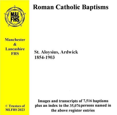 Manchester, Ardwick, St. Aloysius, Baptisms 1854-1903 (Download)
